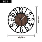 Leike Large Wall Clocks,Silent,Non Ticking,Battery Operated Small Vintage Round Modern Wood Wall Clock For Living Room, Bedroom,