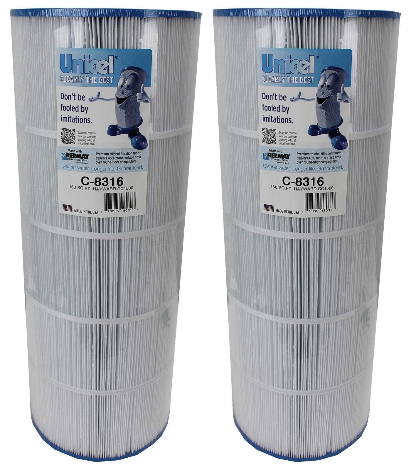 Unicel C-8316 150 Square Foot Media Replacement Pool Filter Cartridge With 215 Pleats, Compatible With Hayward Pool Products (2