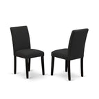 East West Furniture V-Style 7 Piece Modern Dining Set Consist Of A Rectangle Wooden Table With V-Legs And 6 Black Linen Fabric Upholstered Chairs, 40X72 Inch, Multi-Color