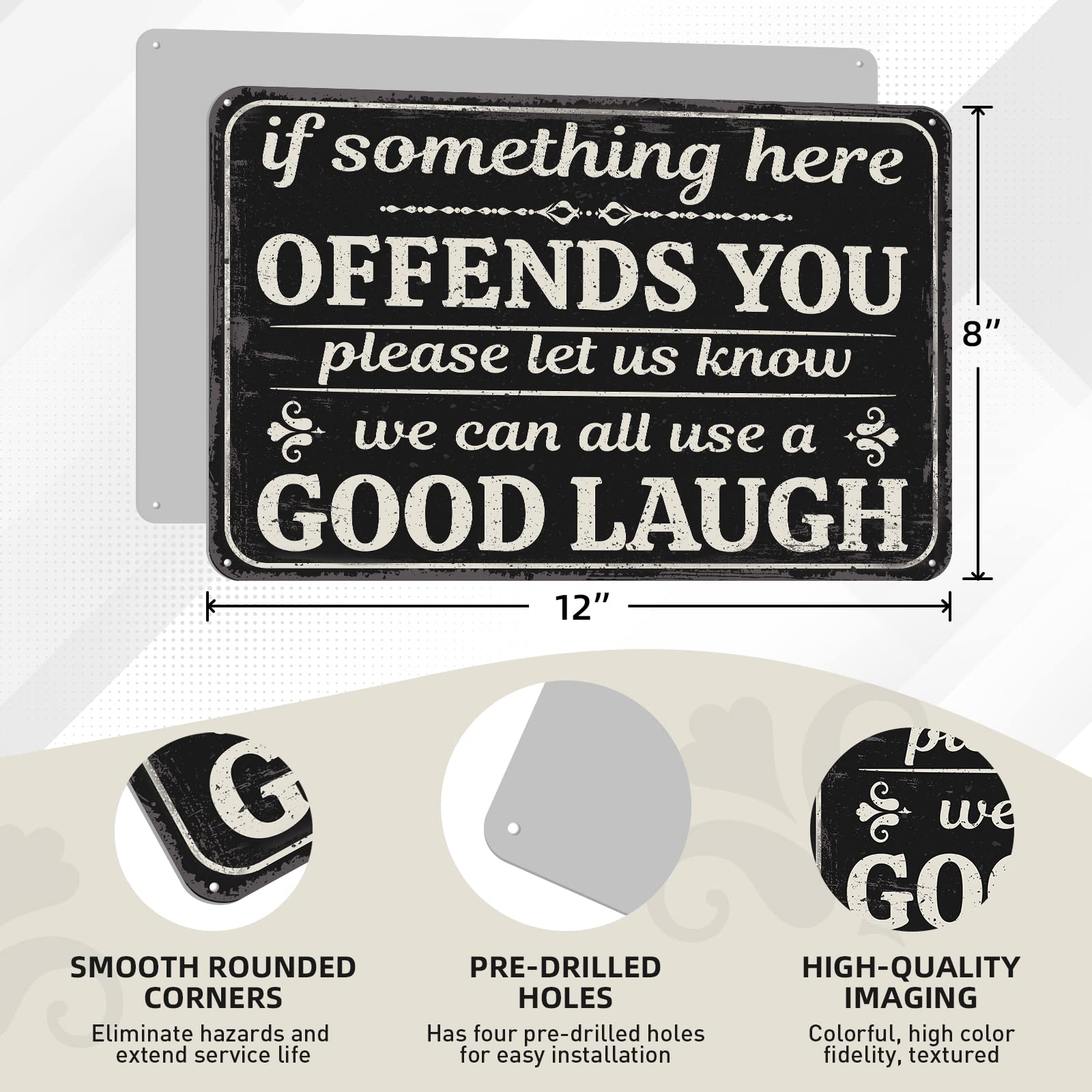 Rousen Man Cave Decor Metal Signs, Funny Garage Sarcastic Vintage Tin Sign, Suitable For Home, 4 Holes For Easy Hanging,If Somet