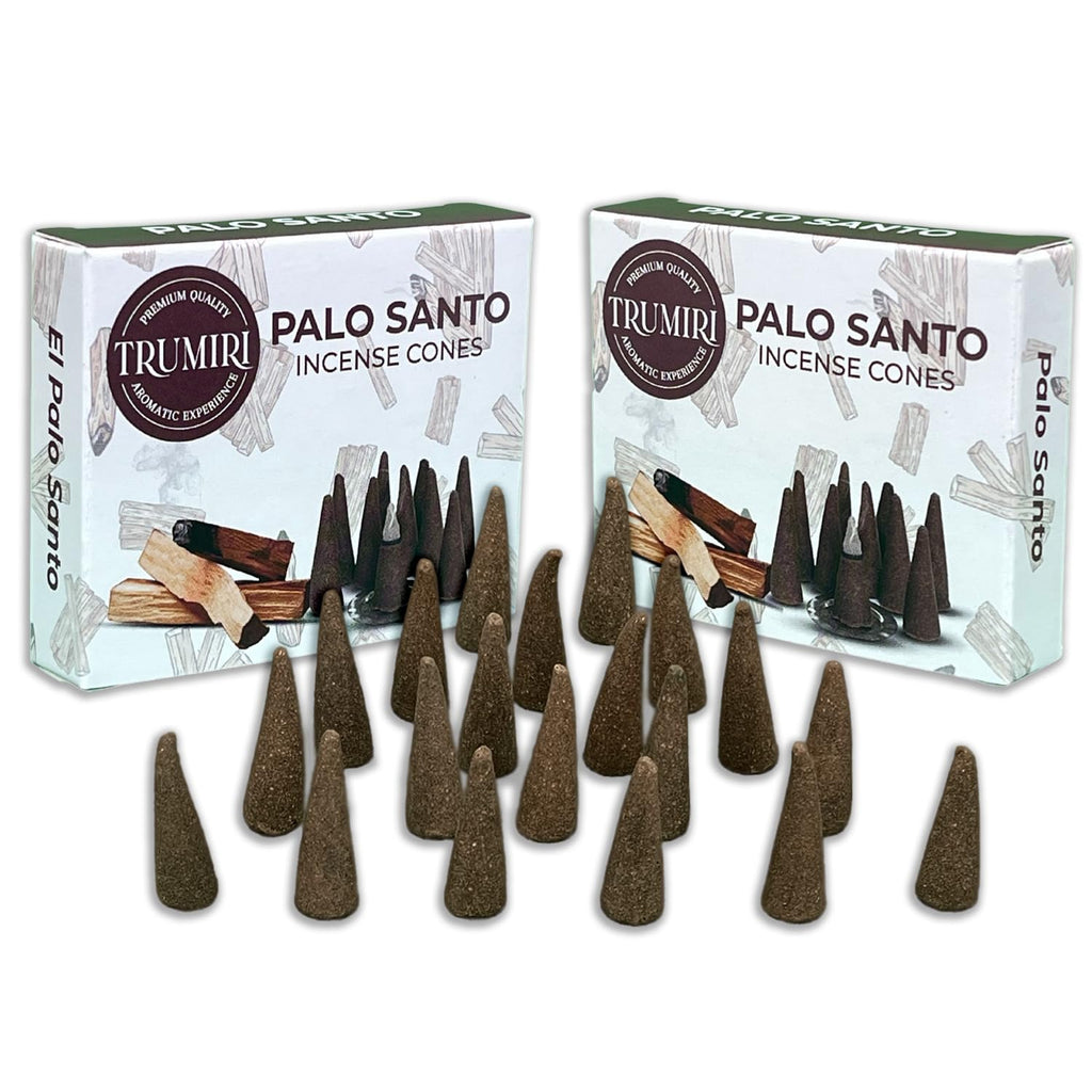 Palo Santo Incense Cones - Total 20 Cone Incense - Dual Pack of 10 Insence Cones - Incense Cones Scented - Cone Incense Scents -