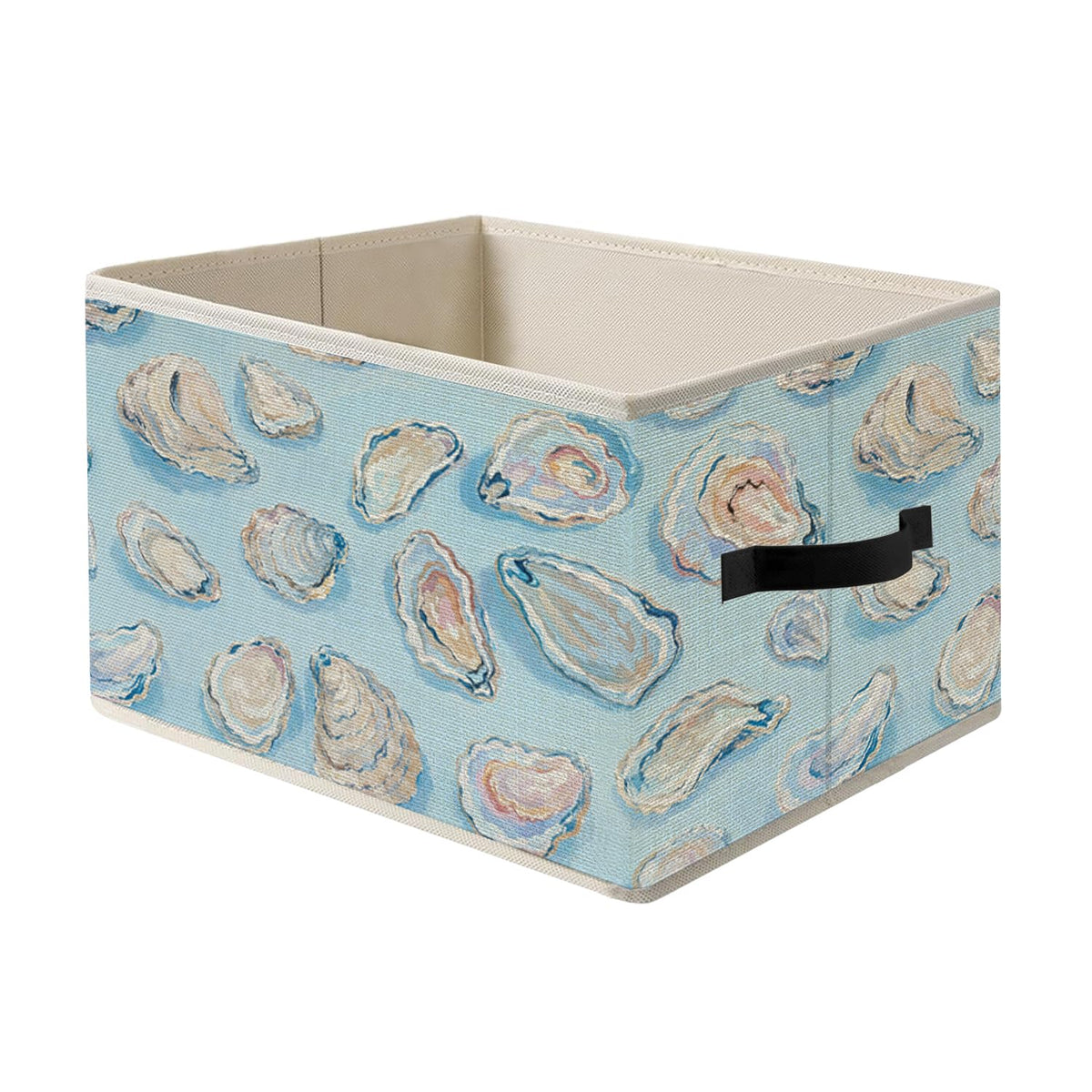 FITIE Sky Blue Coastal Beach Ocean Oyster Storage Basket with Handles