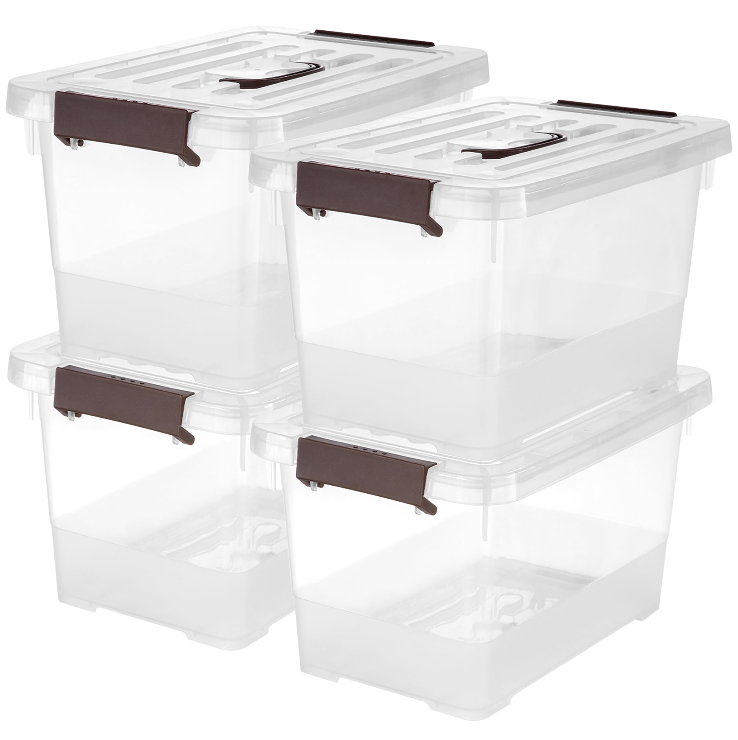 YYXB 4 Pack-Plastic Storage Bins with Lids and Handle, Clear Plastic Latching Box for Storage, Stackable Storage Containers for 