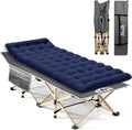 Camping Cot with Mattress, 450LBS(Max Load), Portable Folding Outdoor Bed with Carry Bag for Adults Kids, Heavy Duty Cot for Tra