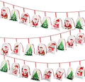 OurWarm Christmas Advent Calendar 2024 Decorations, 24 days Dimity Burlap Gift Bags Favors for Christms Toys Home Decor (6.3' x