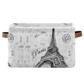 WELLDAY Storage Basket Paris Eiffel TowerStorage Bin Cube with Handles Foldable Storage Baskets for Shelves Living Room Home Dec
