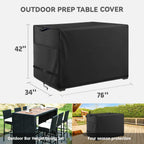 Outdoor Bar Height Dining Set Cover Suitable For 76 * 34 * 42'' Patio Wicker Bar Dining Set Black- Waterproof Patio Bar Height T