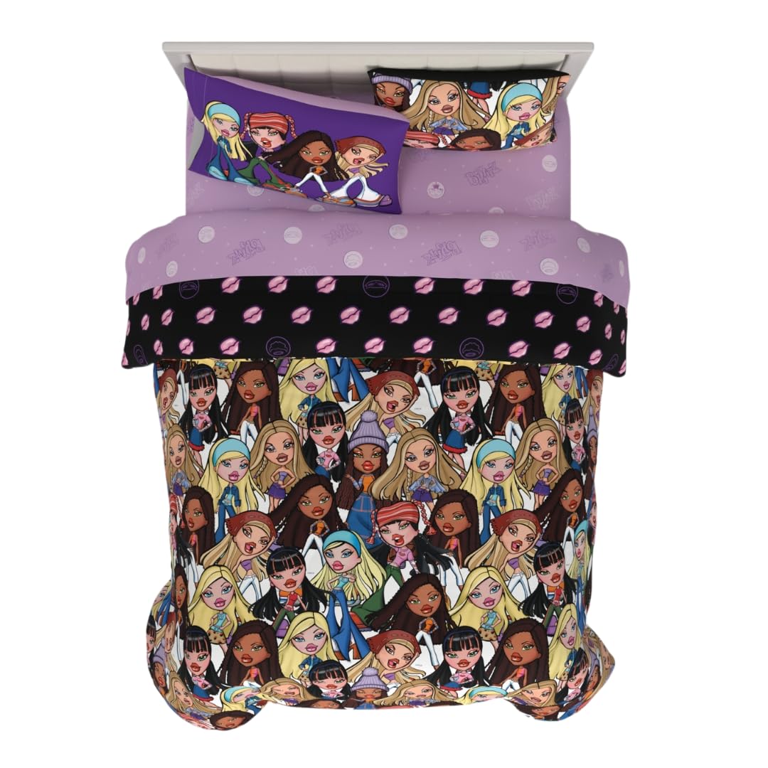 Franco Bratz Fashion Bedding 7 Piece Super Soft Reversible Comforter And Sheet Set With Sham, Full, (100% Official Licensed Prod