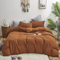 KAREVER Comforter Set, Pumpkin Color, Bedding Set for Women Girls, Full 3 PCS, Breathable Soft Bedroom Collection