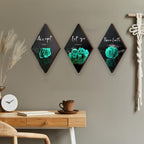 3 Pcs Teal Wall Decor Teal Rose Bathroom Decor Farmhouse Turquoise Bathroom Inspirational Wood Office Wall Art With Accept Let G
