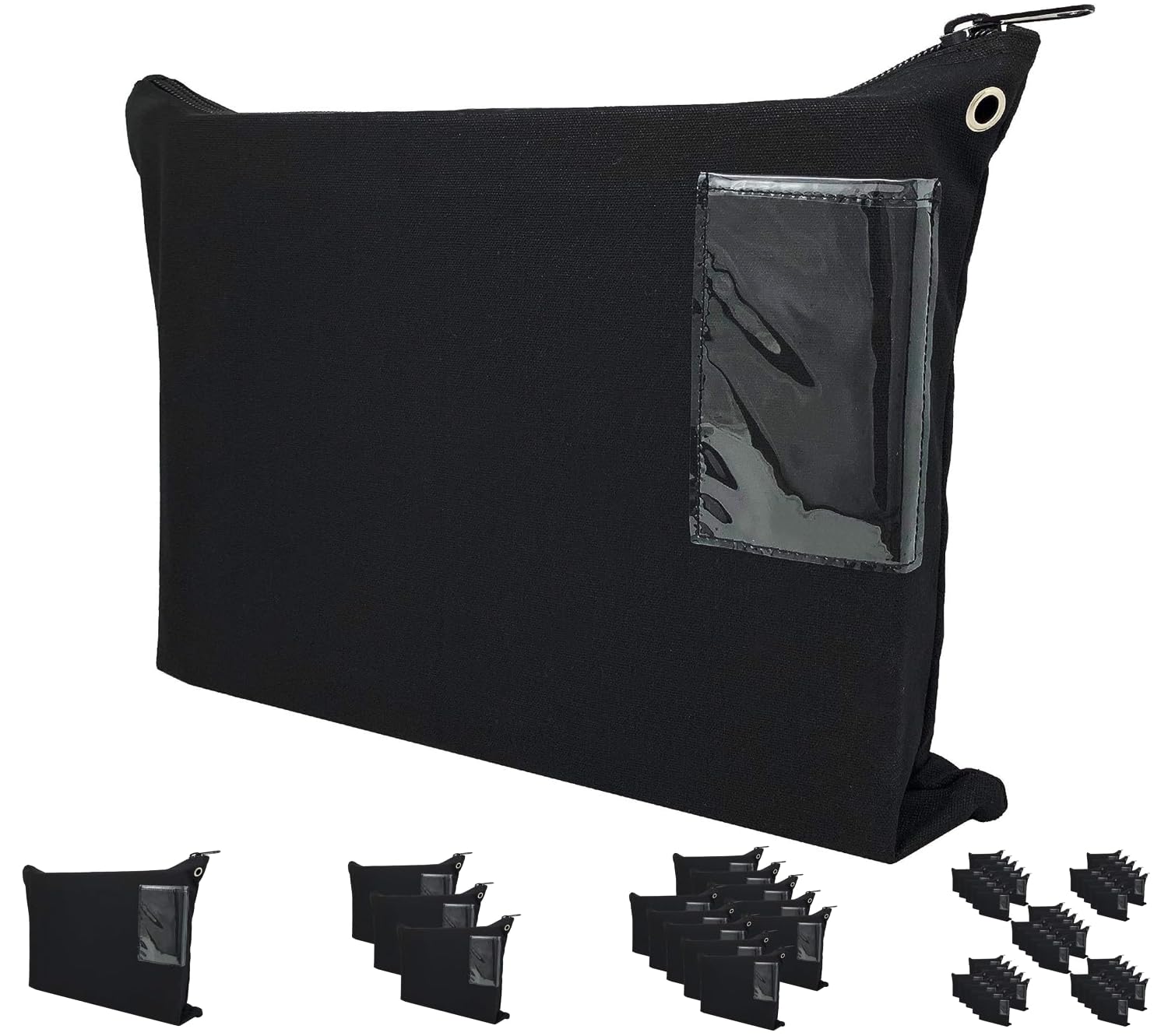 Nextclimb Interoffice Mailer Canvas Transit Sack Zipper Bag - Extra Strong Zipper (18' X 14', Black 1-Pack)