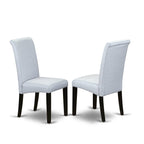 East West Furniture X026En257-7 7 Piece Kitchen Table Set Consist Of A Rectangle Dining Table With X-Legs And 6 Pond Faux Leather Parson Dining Room Chairs, 36X60 Inch, Multi-Color