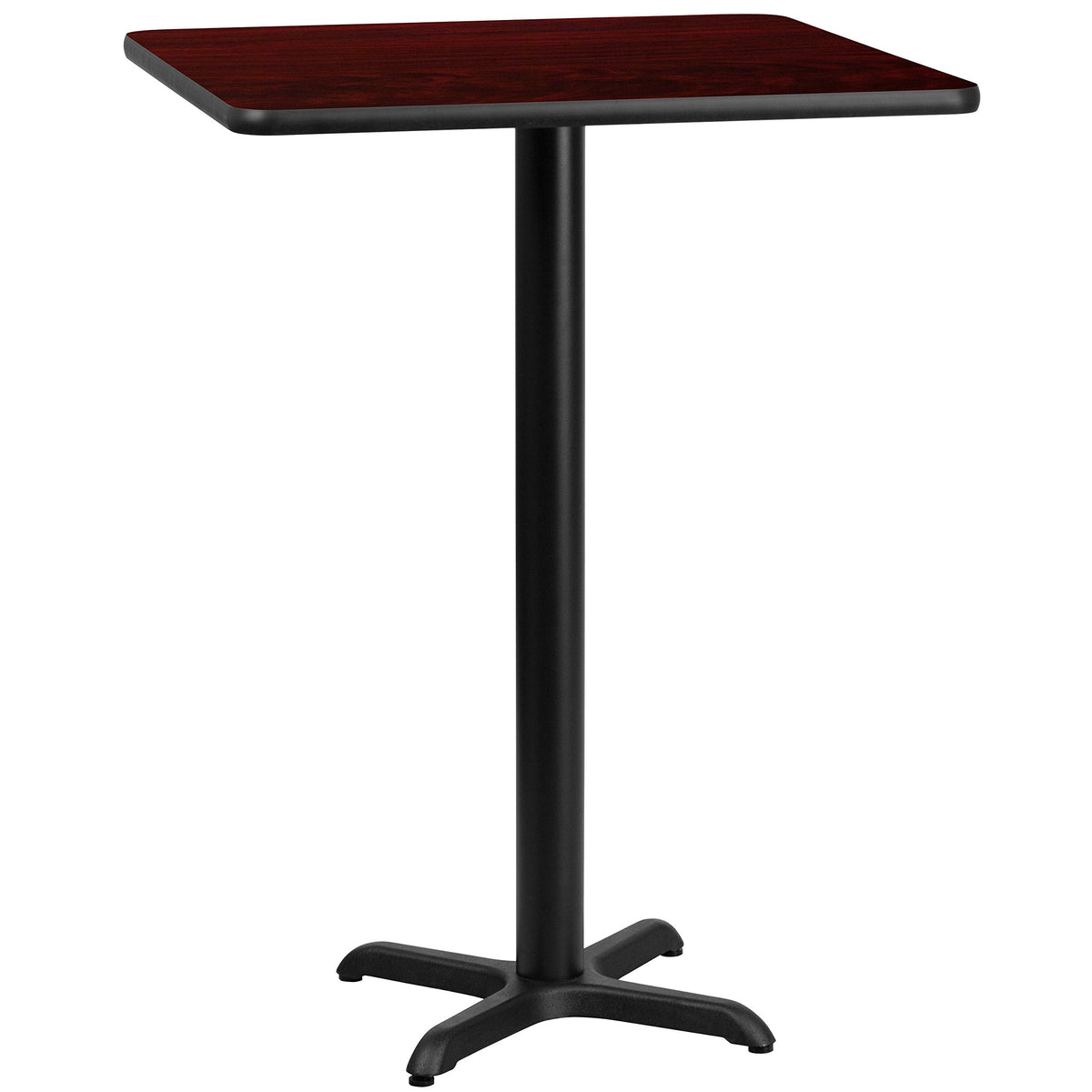 Flash Furniture 24'' Square Mahogany Laminate Table Top with 22'' x 22'' Bar Height Table Base