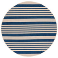 SAFAVIEH Courtyard Collection 67 Round Navy/Beige CY6062 Stripe Indoor/ Outside Waterproof Easy cleansingPatio Backyard Mudroom
