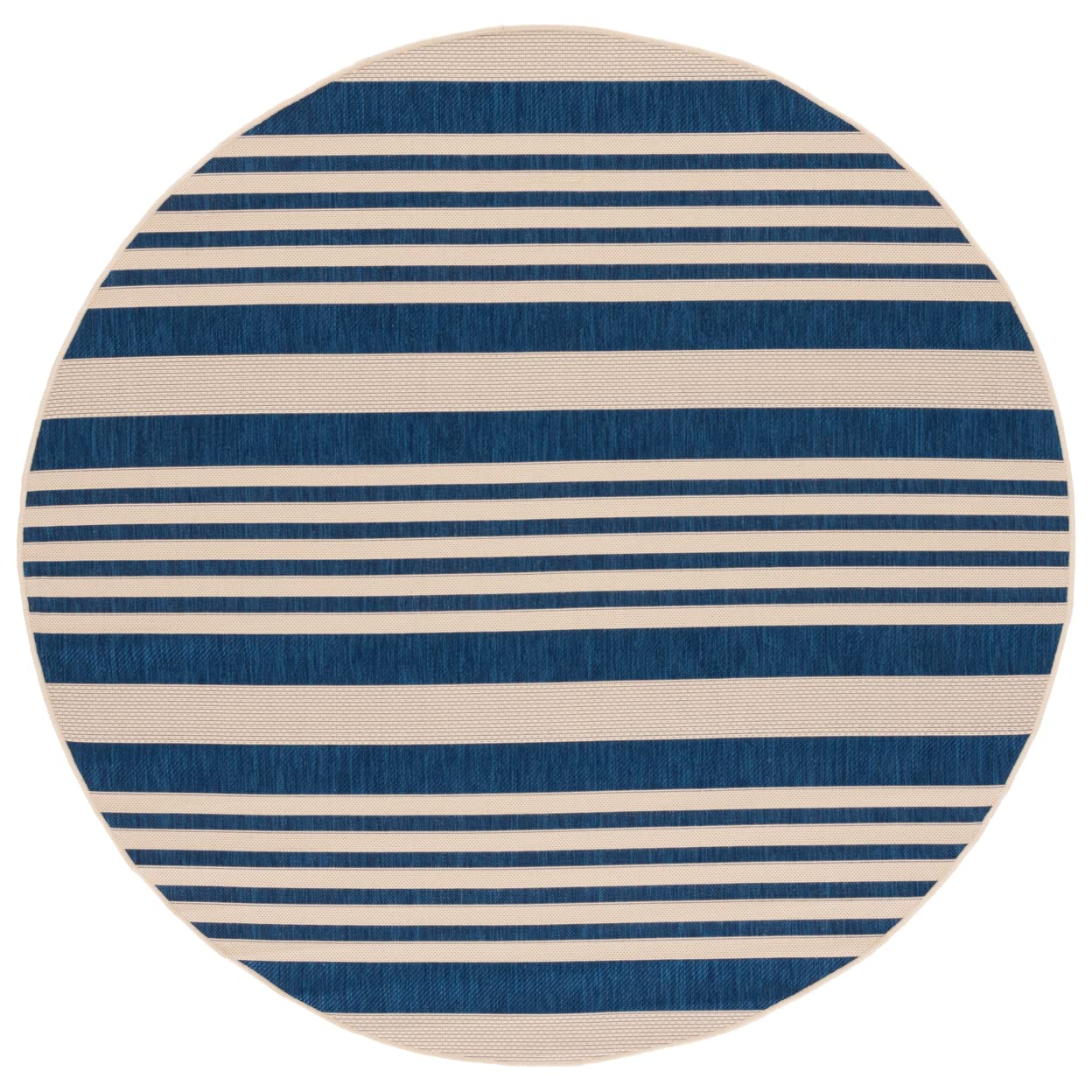 SAFAVIEH Courtyard Collection 67 Round Navy/Beige CY6062 Stripe Indoor/ Outside Waterproof Easy cleansingPatio Backyard Mudroom