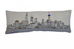 HomeRoots Cream 35' White Shanghai Daylight Skyline Lumbar Decorative Pillow