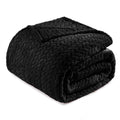 Exclusivo Mezcla Black Fleece King Size Blanket For Bed, 90X104 Inches Soft Cozy 3D Decorative Jacquard Flannel Blankets, Lightw