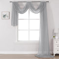 Donren Grey Window Scarf For Background - Luxury Soft Sheer Scarf Add To Window Curtains For Enhanced Effect (52 By 216 Inch,1 P