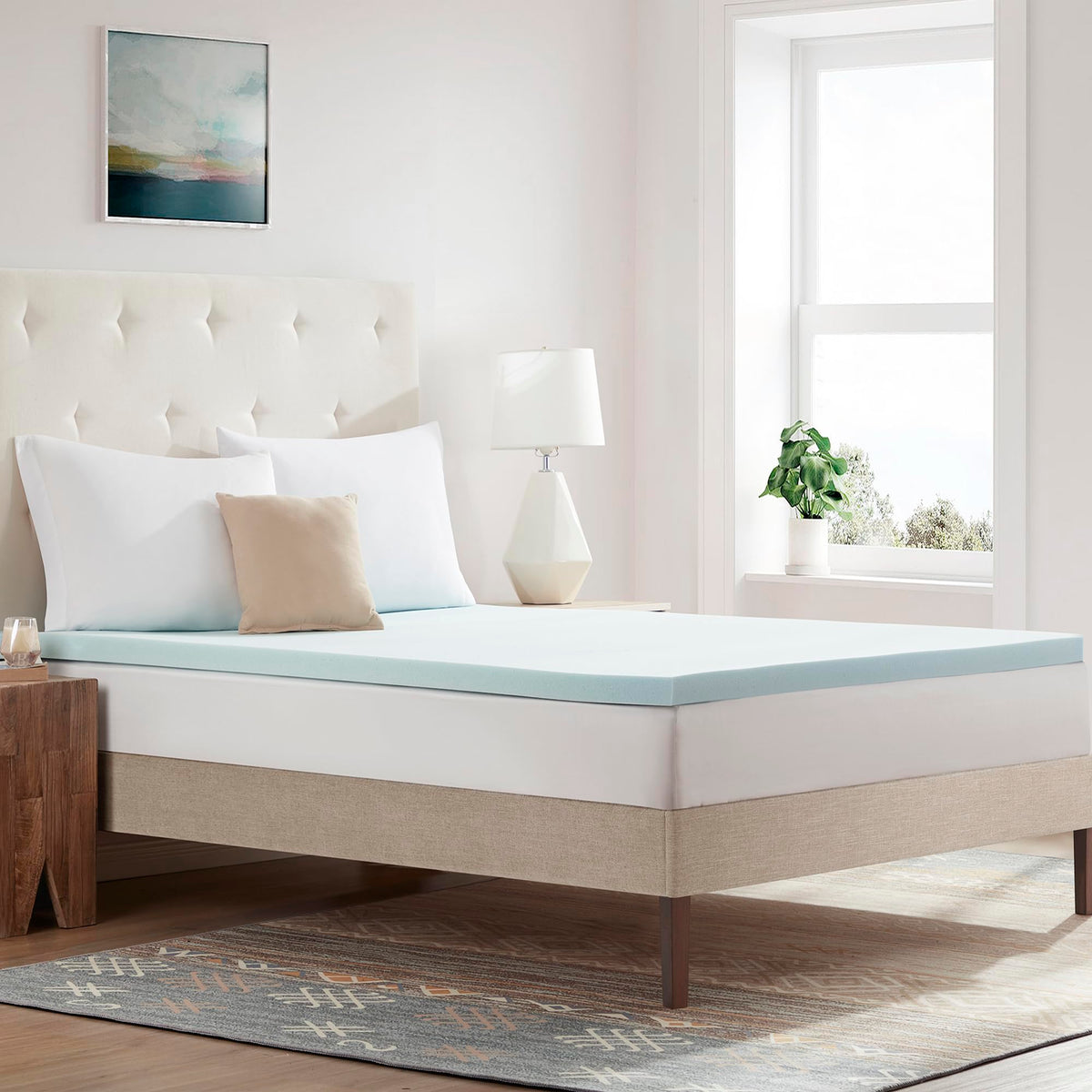 Sweet Home Collection Queen Mattress Topper 2 Inch Gel Infused Memory Foam Cooling Pad Certipur Us Certified - Enhance Sleep Qua