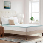 King Mattress Topper 2 Inch Gel Infused Memory Foam Cooling Pad Certipur Us Certified - Enhance Sleep Quality With Pressure Relief And Temperature Regulation, King,Blue