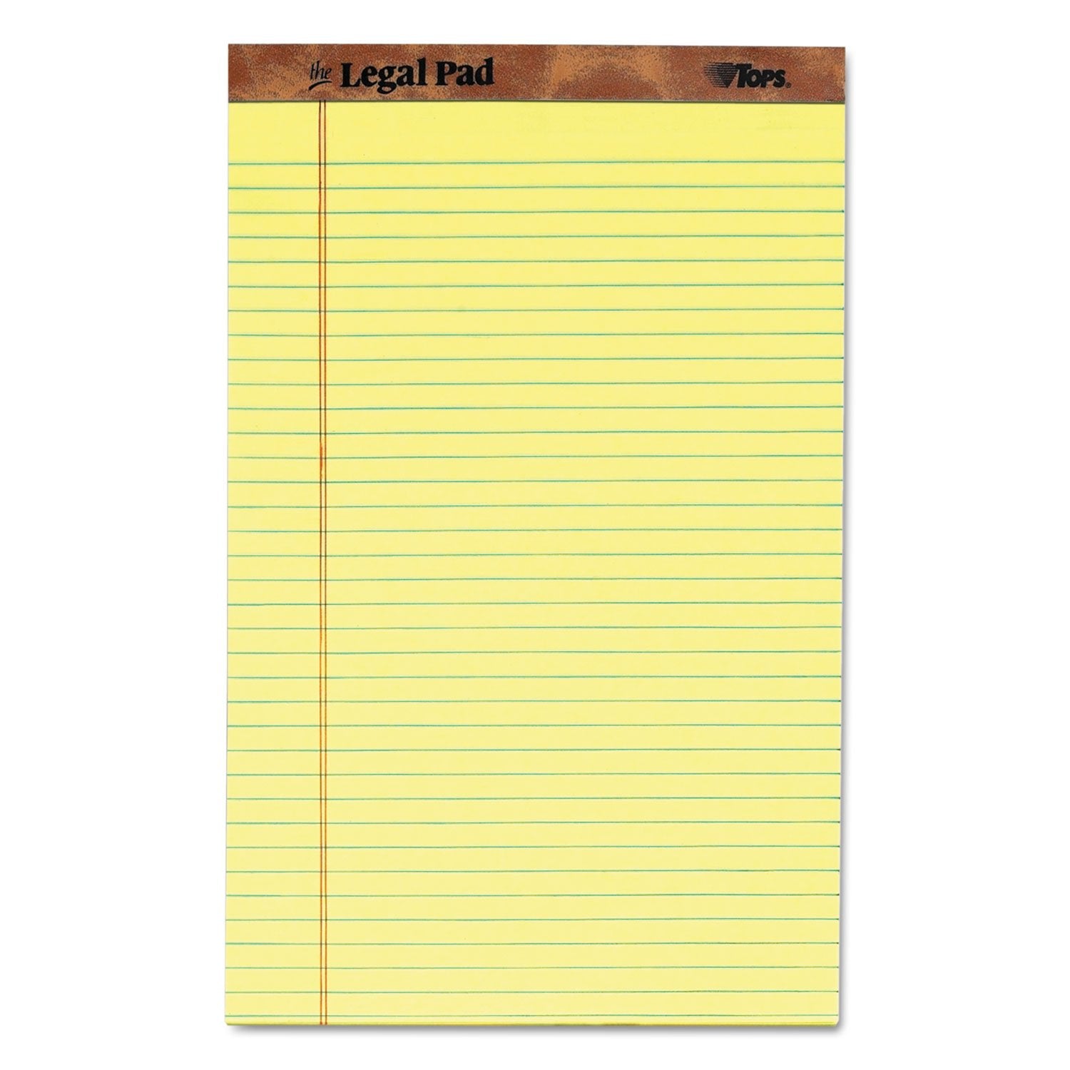 Tops The Legal Pad Writing Pads, 8-1/2' X 14', Canary Paper, Legal Rule, 50 Sheets, 12 Pack (7572)
