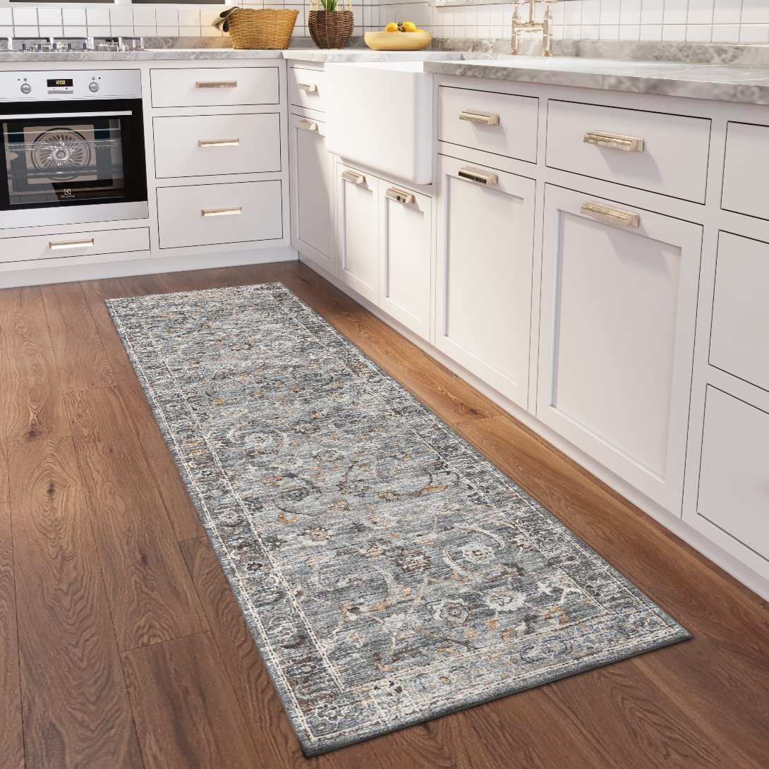 Dalyn Rugs Jericho Jc4 Silver 2'6&quot; X 10' Rectangle Soft Runner Rug, Easy Clean, Non Shedding, Bedroom, Entry, Living Room, Dining Room, Kitchen Rug