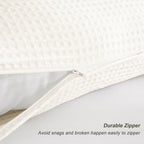 Phf Ultra Soft Waffle Weave Body Pillowcase 20' X 54', No Insert, Breathable & Skin-Friendly Body Pillow Sham With Zipper, Decorative Waffle Weave Body Pillow Cover, Coconut White