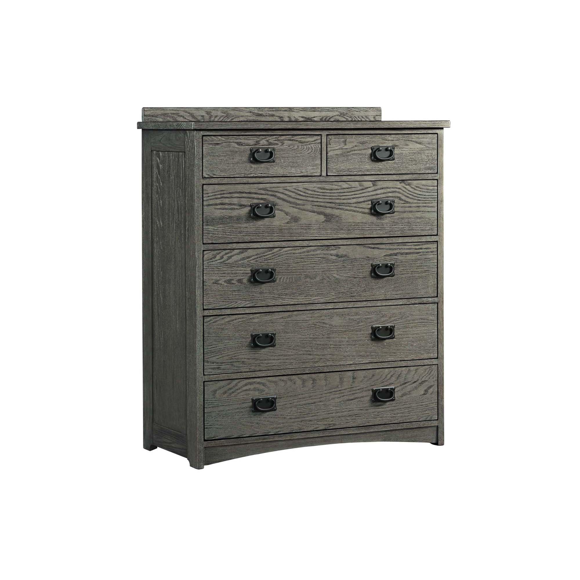 Intercon Oak Park 6 Drawer Chest Dresser, Dark Gray