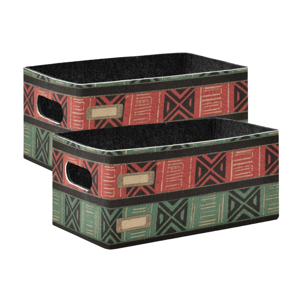 WDdZzyy Japanese Ancient Boho Green Red Fabric Storage Cubes 2 Pack Organizing Shelves, Closet, Wardrobe for Books, Shelves, Clo