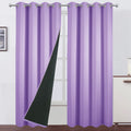 Lemomo 100% Blackout Curtains 52 X 84 Inch/Lavender Curtains 2 Panels With Black Lining Room Darkening Thermal Insulated Bedroom