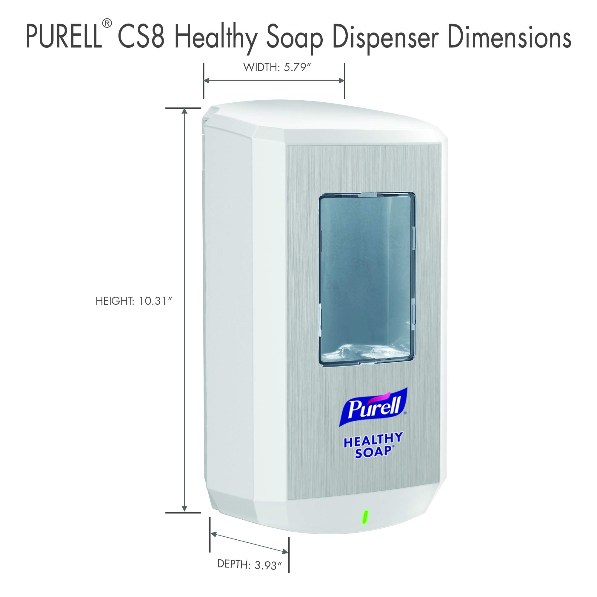 PURELL CS8 Automatic Hand Soap Dispenser, White, for 1200 mL PURELL CS8 Soap Refills (Pack of 1) - 7830-01 - Manufactured by GOJO, Inc.