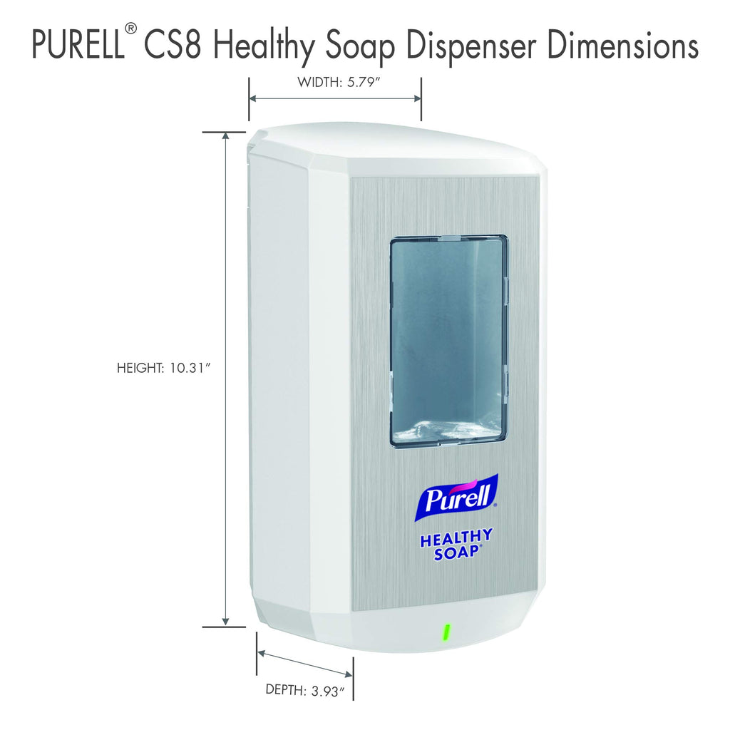 PURELL CS8 Automatic Hand Soap Dispenser, White, for 1200 mL PURELL CS8 Soap Refills (Pack of 1) - 7830-01 - Manufactured by GOJO, Inc.