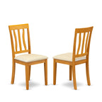 East West Furniture ANTI3-OAK-LC 3 Piece Kitchen Table Set for Small Spaces Contains a Round Dining Room Table with Pedestal and 2 Faux Leather Upholstered Chairs, 36x36 Inch, Oak