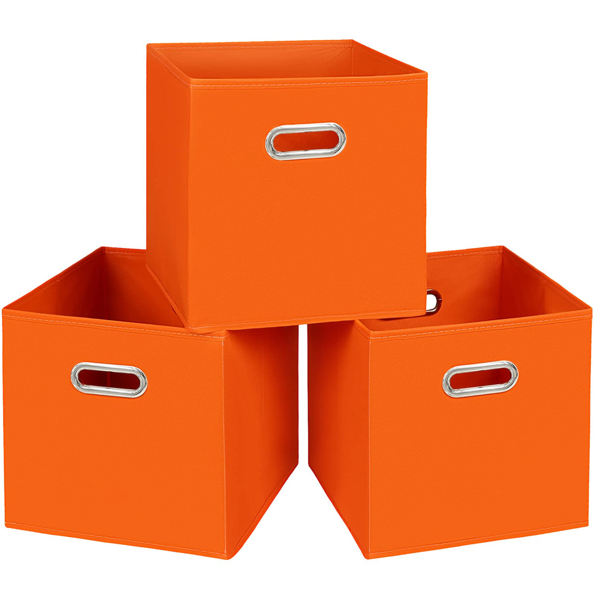 STOREONE Fabric Storage Bins Cubes Baskets Containers-(11X11X11) with Dual Handles for Shelf Closet, Nursery Home , Bedroom Orga