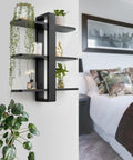 Dime Arts Shoppee Floating Wall Shelves  Decorative Wooden Wall Mounted Racks Engineered Wood 3Tier Wall Shelves Book Shelf Pe