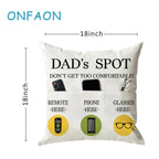 Onfaon Father'S Day Throw Pillow Case, Dad'S Spot Throw Pillow Covers 18 X 18 Inch,Dad Gifts From Daughter Son,Birthday Christma