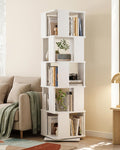 Foxemart 5Tier Rotating Bookshelf Tower, 360 Square Spinning Book Shelf