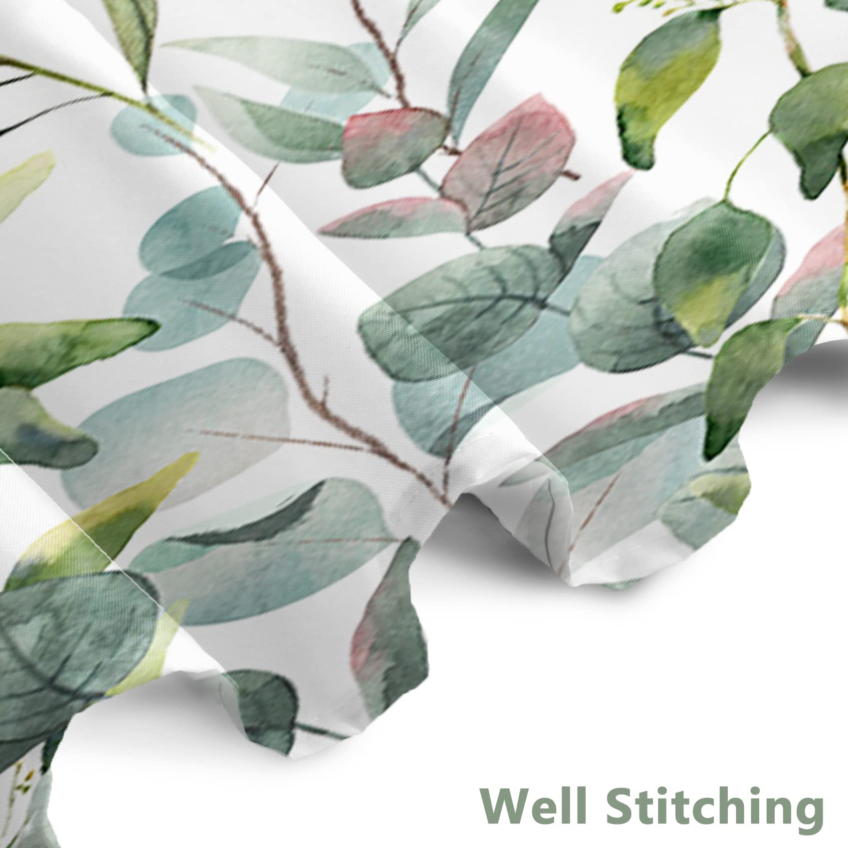 Awert Stall Shower Curtain Plants For Bathroom,Waterproof Quick-Drying Green Leaves Stall Size Shower Curtain Set With Hooks 36X