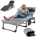 Slsy Folding Lounge Chairs Outdoor, Adjustable Sleeping Cot Chair, Portable Folding Bed Cot Chaise Lounge Chairs for Outside Bea