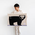 3 Sprouts Large Toy Chest For Kids With Lid And Handles - Collapsible Toy Storage Bin/Trunk/Box/Basket Organizer For Boys & Girls Playroom, Nursery, Bear