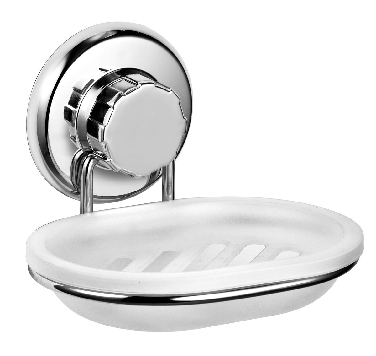 Vacuum Suction Cup Soap Dish Holder by Hasko Accessories - Strong Stainless Steel Sponge Holder for Bathroom & Kitchen - Soap Ca