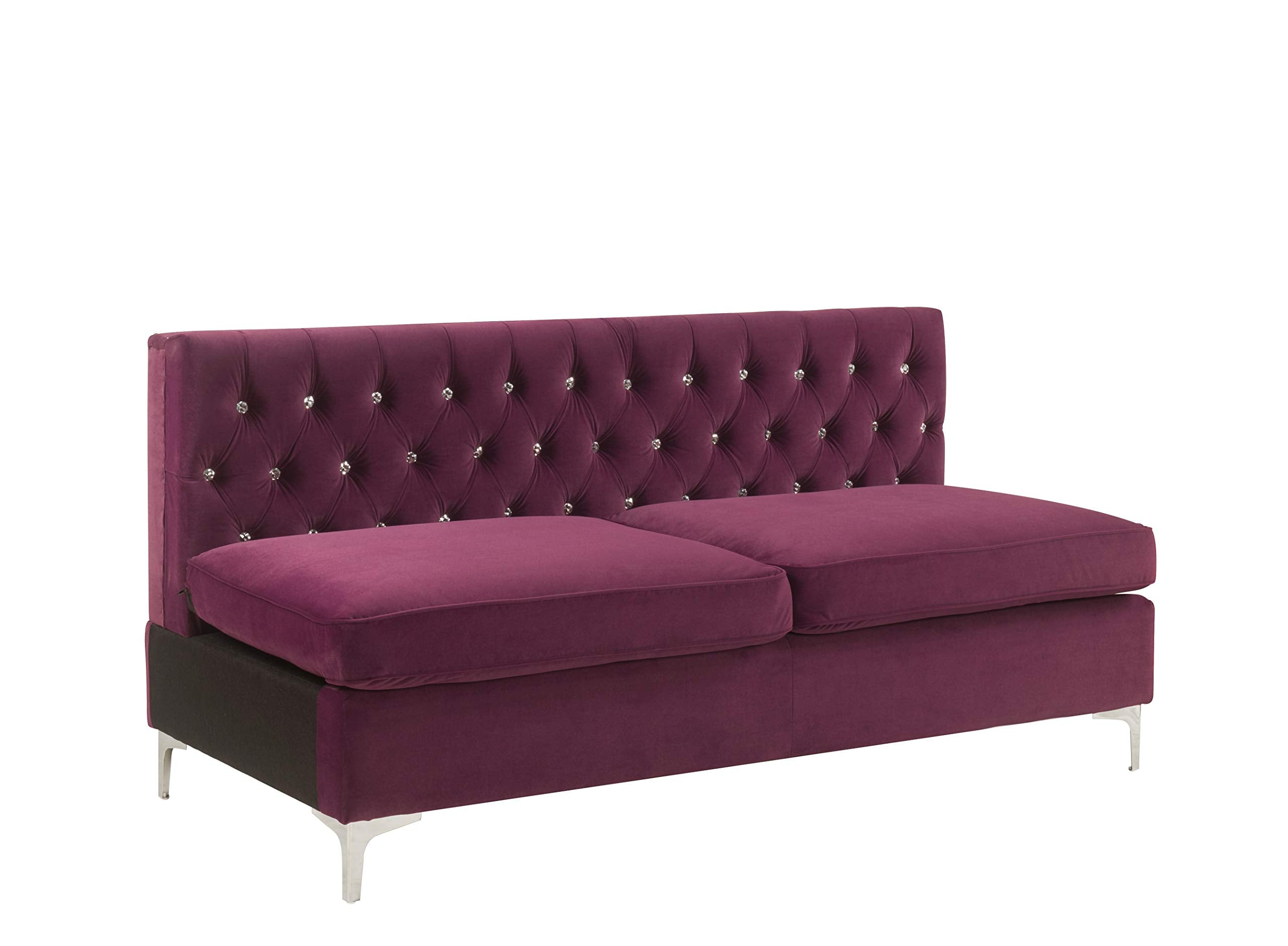 Acme Furniture Jaszira Modular - Armless Sofa in Burgundy Velvet