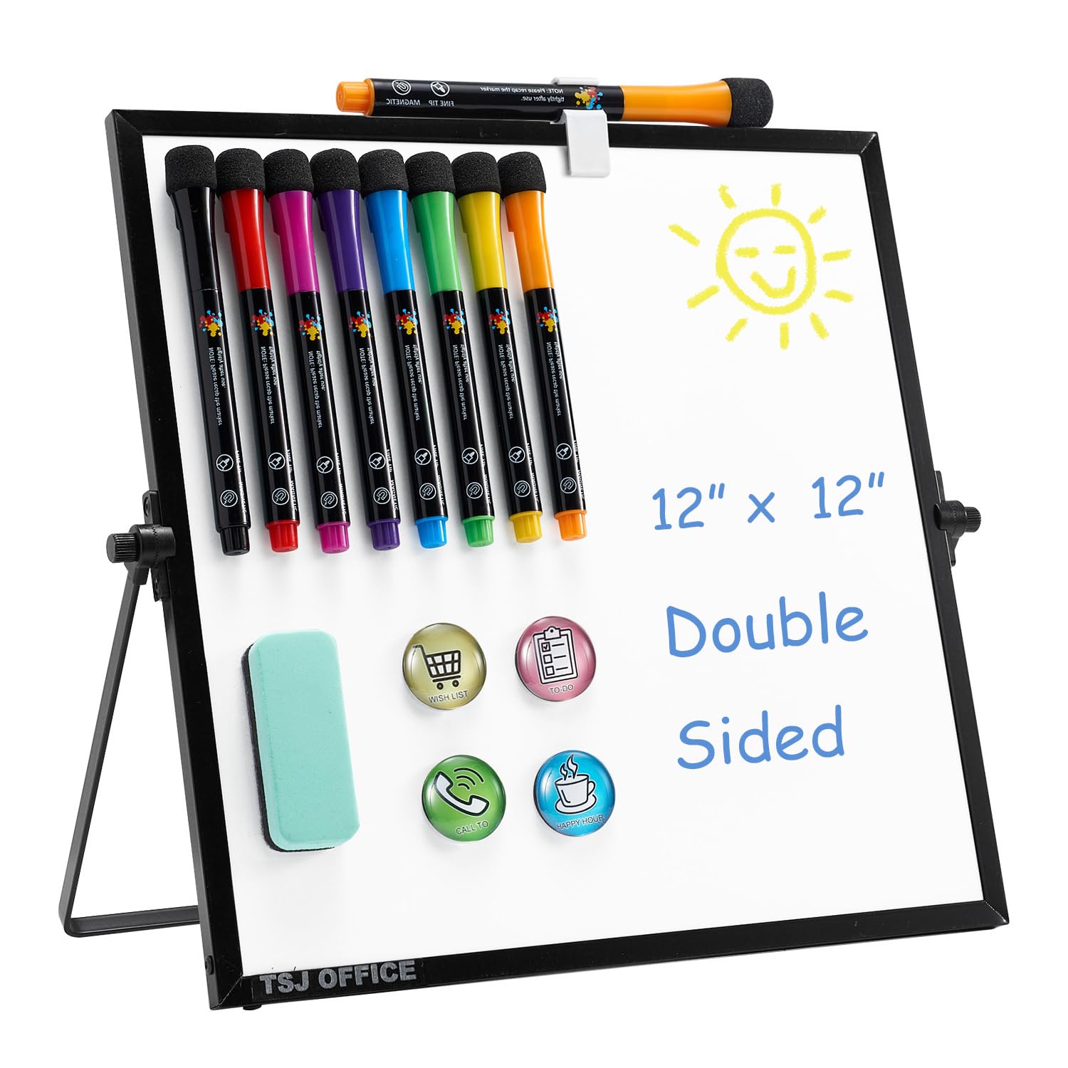 Small Magnetic Dry Erase Whiteboard - Mini Desktop Portable Easel Dry Erase White Board For Students Double Side To Do List Dry