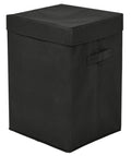 Kuber Industries NonWoven Foldable Large Laundry basket/Hamper With Lid & Handles (Black)44KM0189