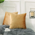 Home Brilliant Gold Velvet Pillow Covers Decorative Pillow Cases For Couch Car Living Room Patio For Gift, Set Of 2(45X45 Cm, 18