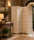 Craftlense Wooden Wall Dividers, Wood Screen Separators, And Wooden Room Partitions 4 Wall Panels With Stands For Office, Bedroo