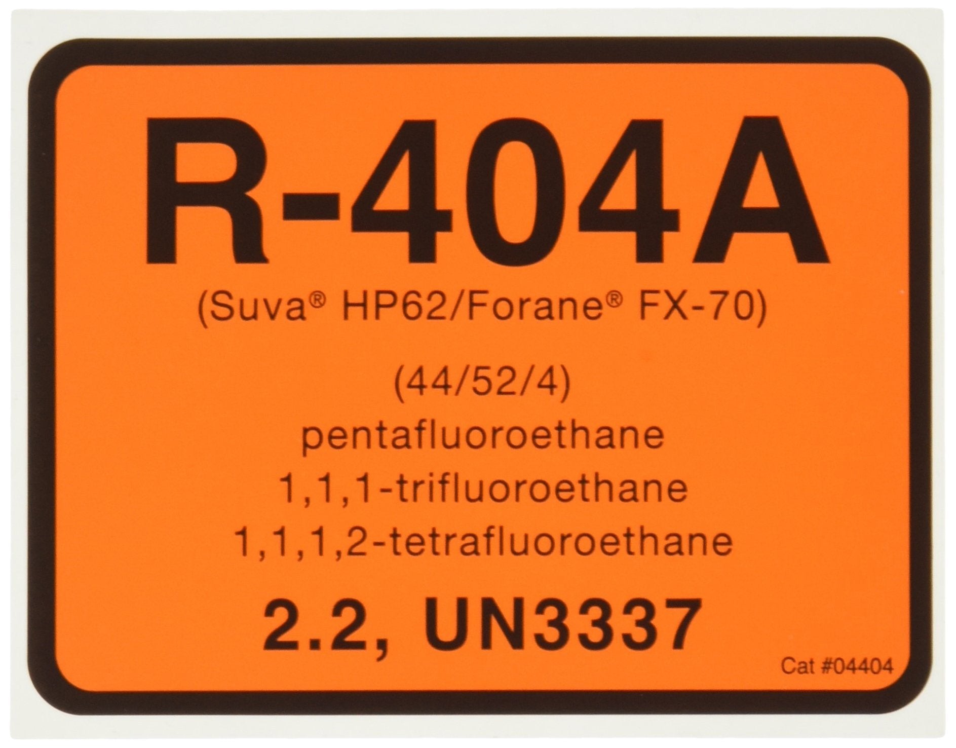 Diversitech R-404A Color Coded Refrigerant Id Label (04404)