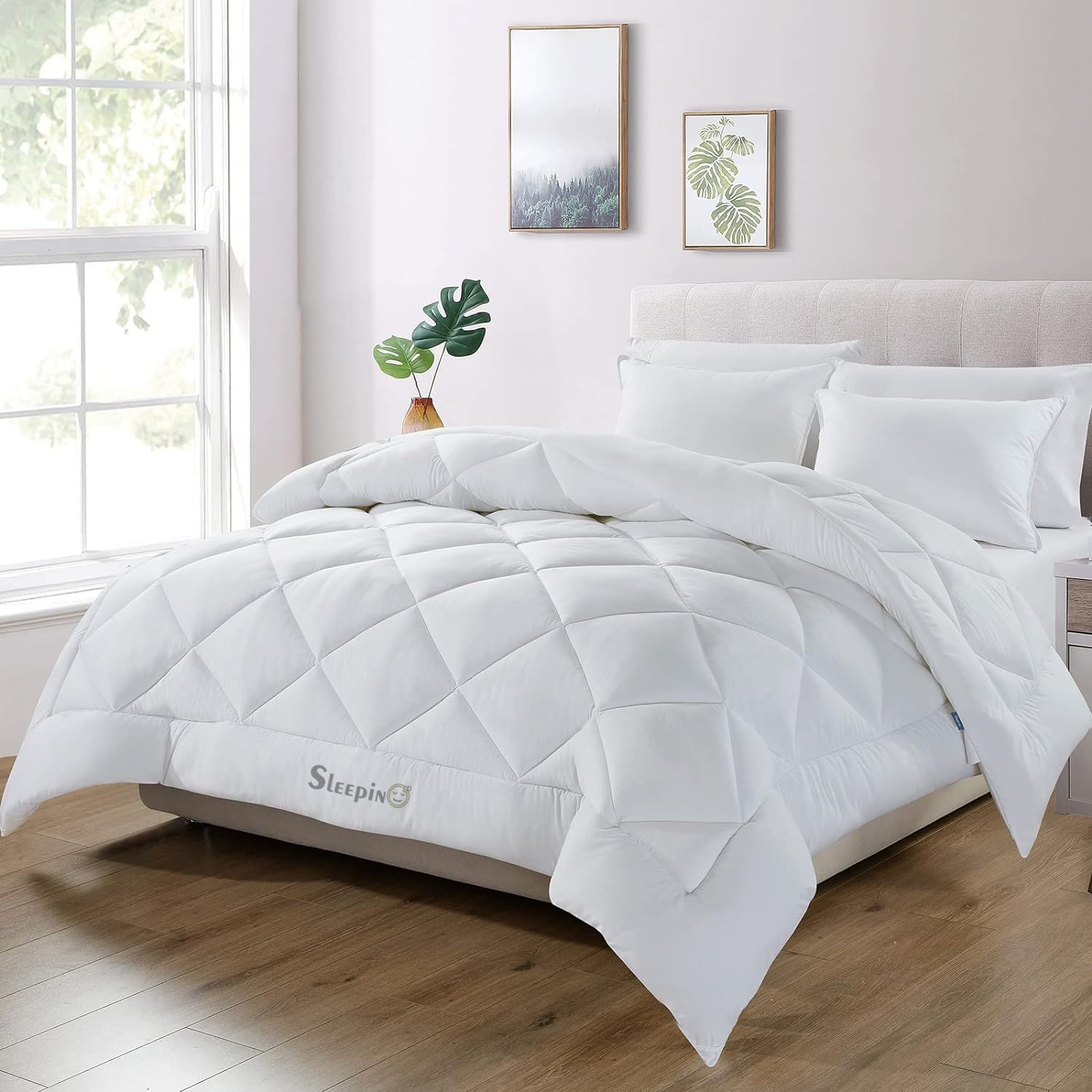 Indian Kingdom White Comforter 400 Gsm King 92X106 Inch