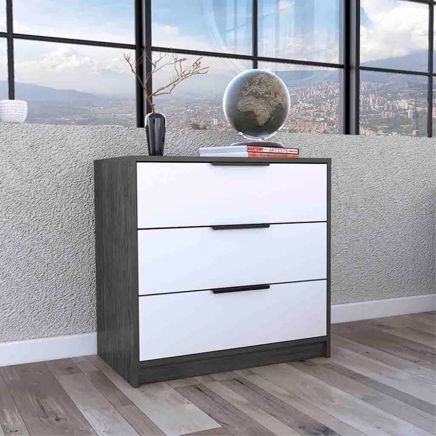 Egeo 3 Drawer Dresser Grey Oak