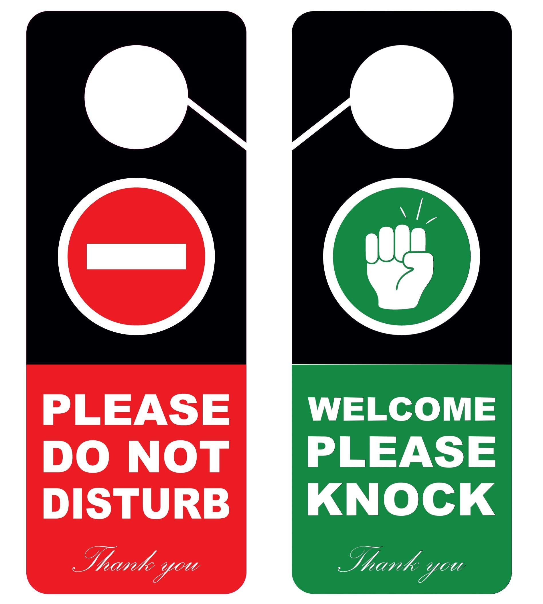 Business Design Do Not Disturb And Welcome Please Knock Door Hanger Sign, 2 Pack, Double Sided, Ideal For Offices, Online Sessio